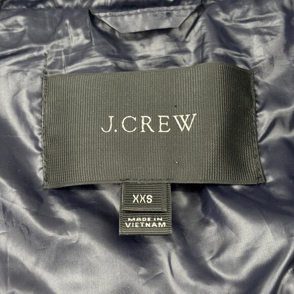 J Crew Vest Field Quilted Puffer Womens Size XXS Navy Blue Shiny Down Filled - Picture 3 of 11